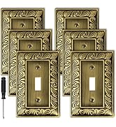 Antique Brass Light Switch Cover Plate Paisley Pattern Decorative Wall Plate for Light Switch Met...