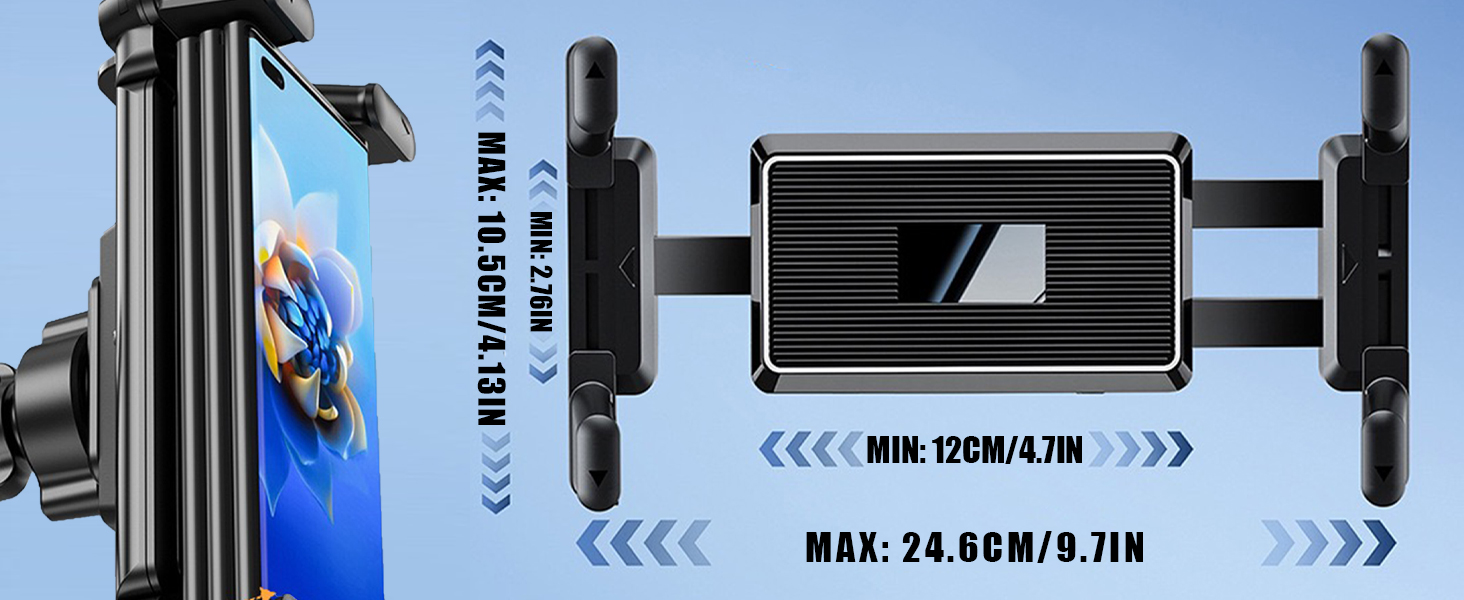 5 in 1 Car Phone Holder, Dashboard Windshield Phone Mount with Strong Suction Cup &amp;amp; Large Clamp