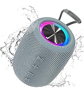 Portable Bluetooth Speaker, BT5.3 Wireless Speaker 20W Bass Diaphragms with Multi LED Light Dynam...