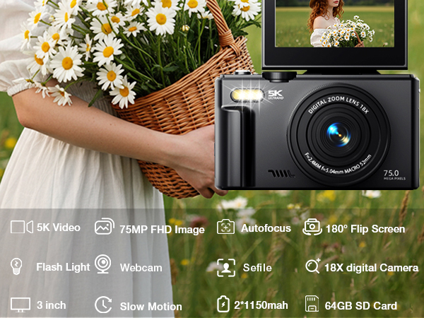 5K 75MP Digital Camera