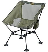 iClimb Ultralight Compact Camping Folding Beach Chair with Anti-Sinking Large Feet and Back Suppo...