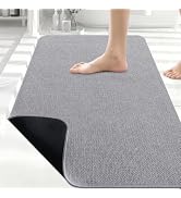 Smiry Bath Mat 30x20, Ultra Thin Bathroom Rugs, Non Slip Rubber Backing Machine Washable Quick Dr...