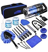 17pcs Car Detailing Kit, Car Interior Cleaning Kit with Handheld Car Vacuum, Car Detailing Brushe...