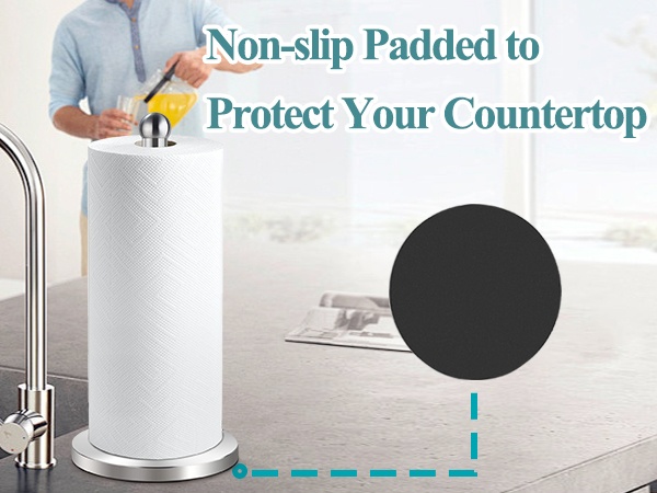 Non-slip Mat, No Scratching,kitchen towel holder,paper towel holder countertop,paper towels holder