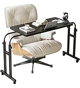 TigerDad Mobile Over The Bed Recliner Table - Adjustable Height &amp; Length, Stable Laptop Tray Chai...