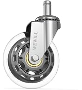 WEWILL Office Chair Wheels - Rubber Casters Replacement Universal Fit 98% Chair(Set of 5) Heavy D...