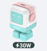 UGREEN Uno Charger 30W USB C Charger, Nexode Robot GaN Fast Charger Block, Compact Wall Charger P...