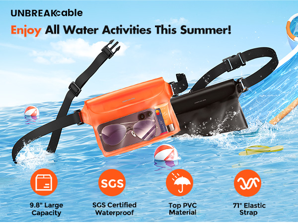 Waterproof Phone Pouch with Adjustable Waist Strap