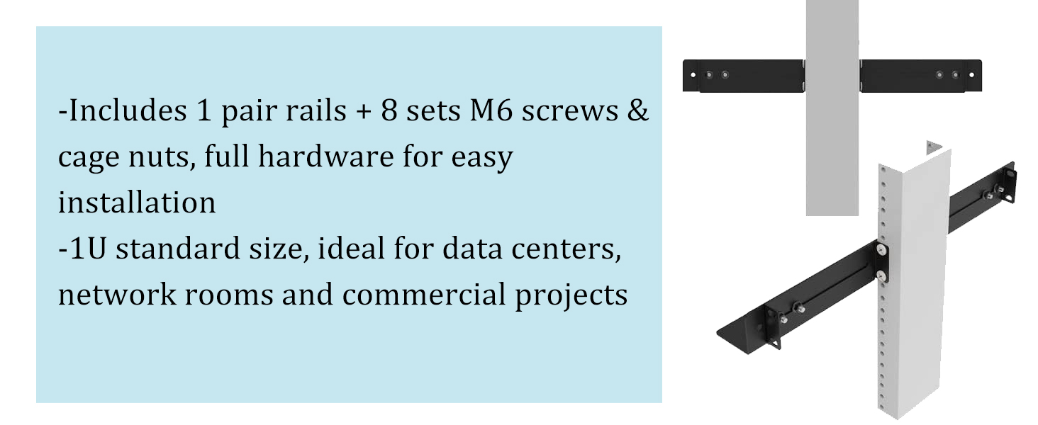1U server rack rails for 19&amp;#34; racks or cabinets