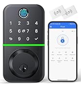 Smart Door Lock Deadbolt with Keypad: Keyless Entry Door Lock - Fingerprint Lock for Front Door -...