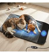 Electric Pet Cooling &amp; Heating Pad, 33"x16" Large Dog Ventilated Mat with Fan, Cat Heating Pad, W...