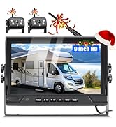 CAMECHO 9" Wireless Backup Camera 1080P Monitor, 2 Channel Digital Signal Stable Rear View Camera...