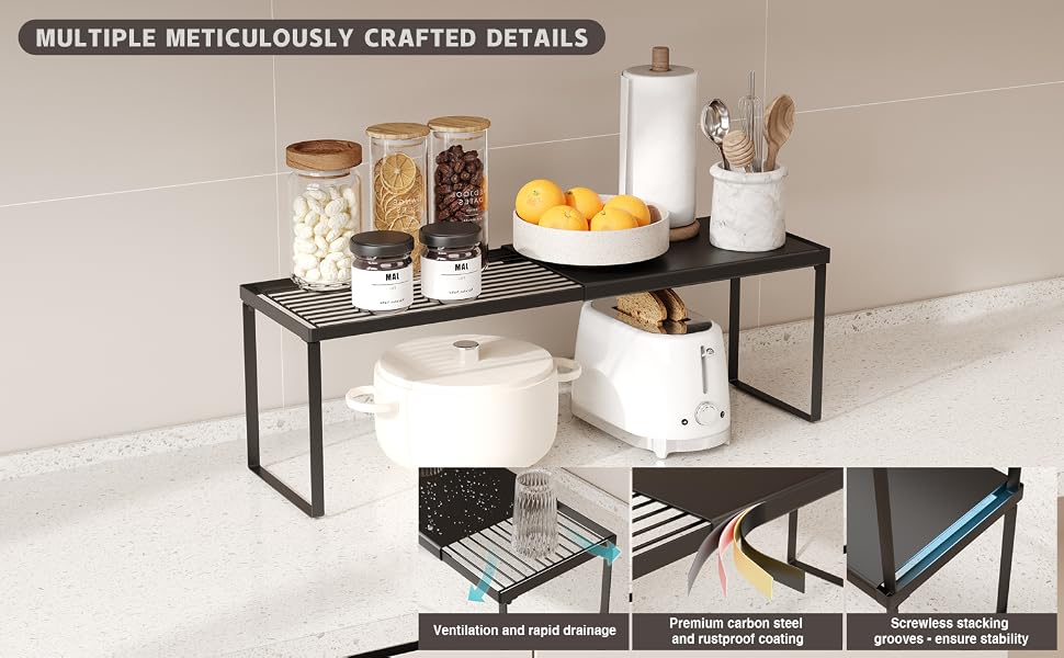 multifunctional pantry shelf riser