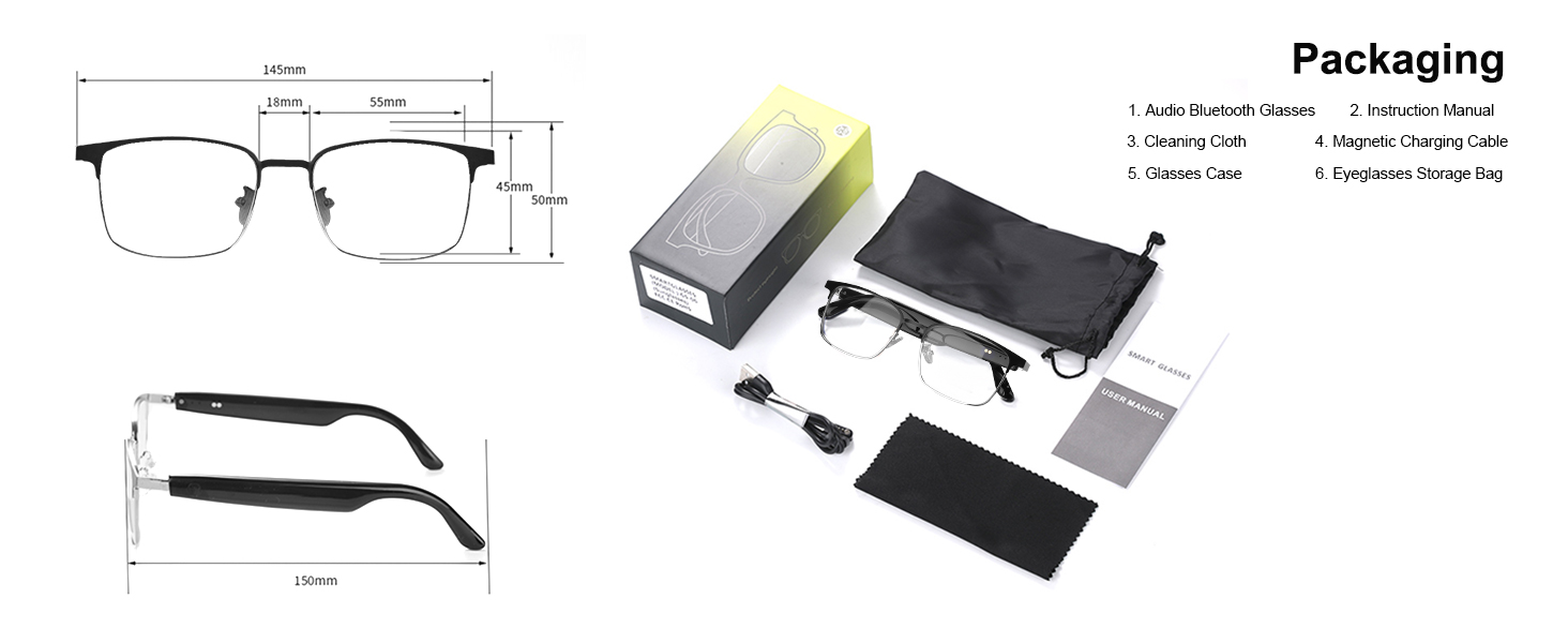 Packaging of bluetooth smart glasses for men &amp;amp; women