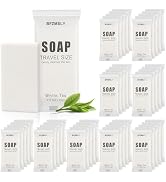 BFZMSLY 30 Pack Bulk Wrapped Hotel Bar Soap, 0.5 oz (15g), White Tea Scent – Mini Guest Soaps for...