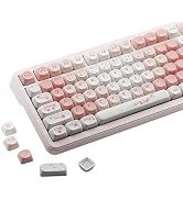 AKepopery 134 Keys PBT Japanese Keycaps, MOA Profile Sakura Pink Themed, 5 Side Dye Sublimation K...