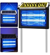 Solar Bug Zapper Outdoor, 4500V Solar Mosquito Zapper Outdoor Waterproof, 1/2 Acre Coverage Recha...