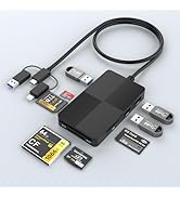 USB C Lightning USB3.0 Multi Card Reader 8-in-3 Memory Card Reader Adapter for SD SDXC SDHC CF CF...