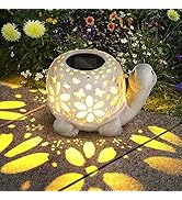 LESES Solar Lantern Lights, Turtle Outdoor Lantern with Waterproof LED Garden Light, Decorative L...