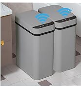 Yatmung 2 Pack - 2.5 Gallon Motion Sensor Bathroom Trash Can - Slim Smart Trash Cans - Skinny Tra...