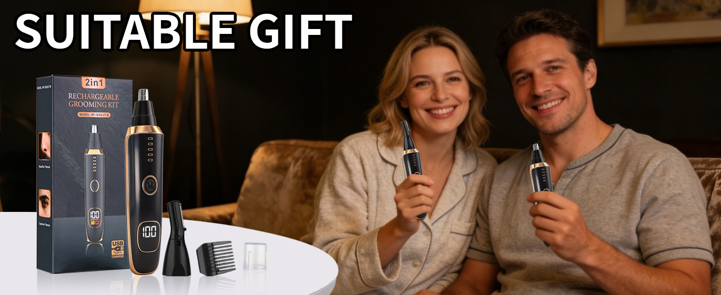 Nose &amp; Eyebrow Hair Trimmer for Women Men,Painless Rechargeable Ear &amp; Nose Hair Trimmer Clipper