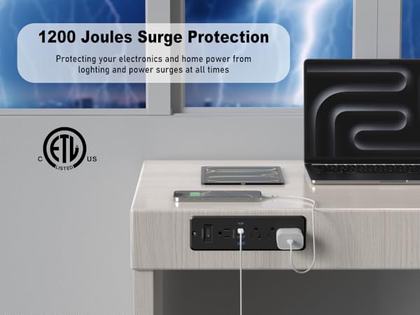 HEZI 65W USB C recessed power strip