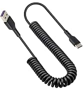 GELRHONR Retractable USB Type C Cable,Coiled USB A to USB C (3A 60W) Fast Charging and Data Cable...