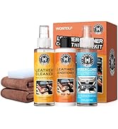 Wontolf Leather Cleaner and Conditioner Complete Leather Care Kit, Non-Toxic Gentle Total Interio...