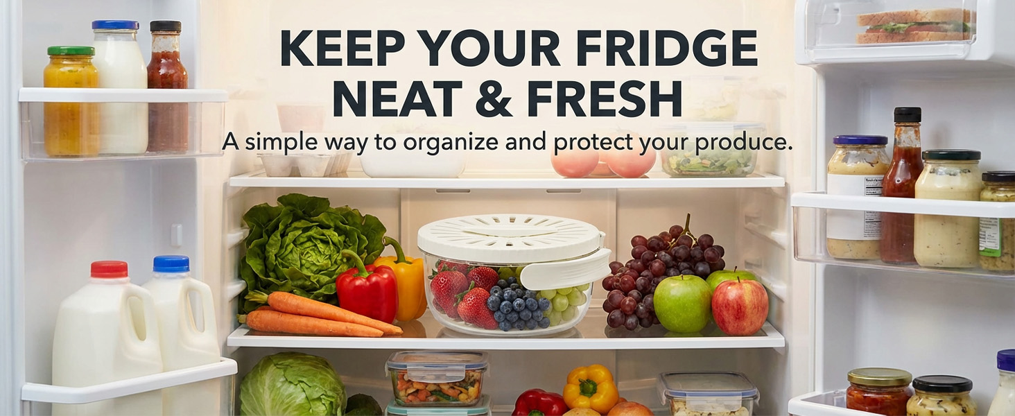 Mesh Fruit Basket Straine Cleaner Bowl with Lid 2-in-1 Draining and Preservation Multifunctional