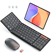 MEETION Foldable Keyboard and Mouse, Folding Portable Wireless Keyboard Mouse, Full Size Recharge...