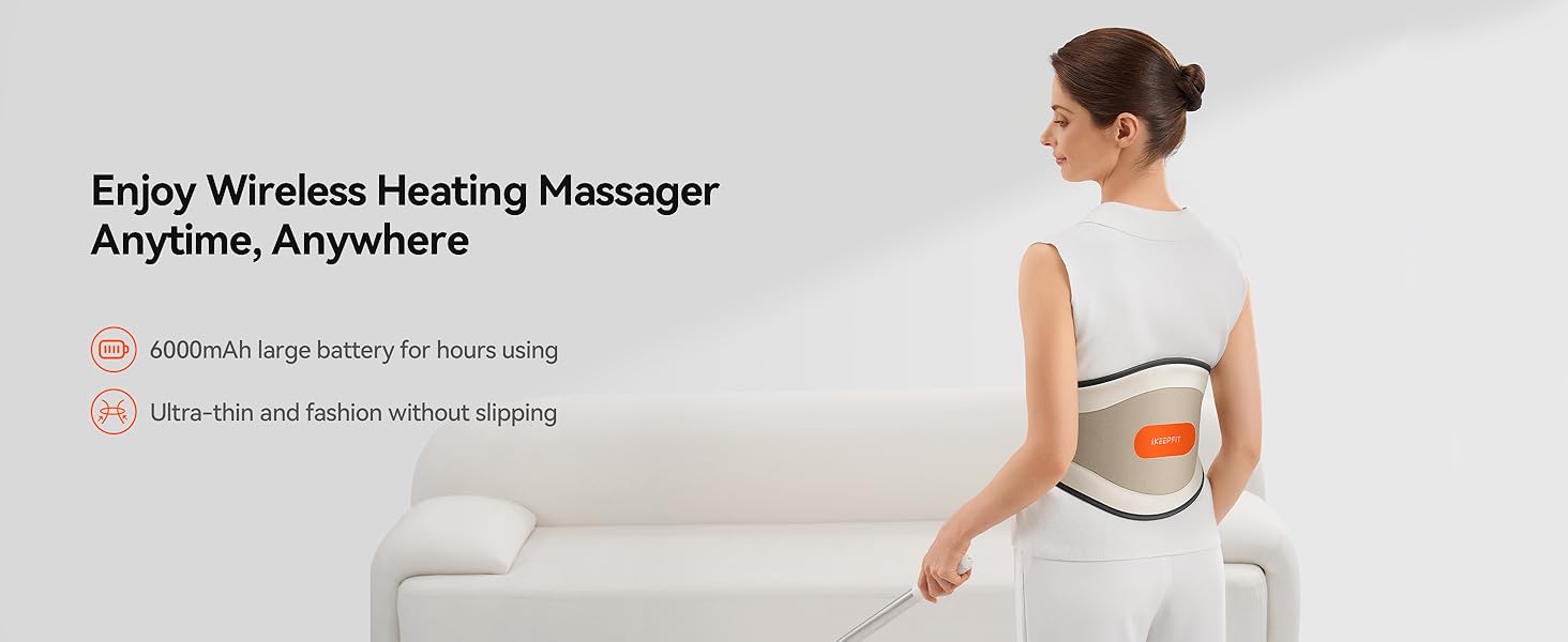 Cordless Heating Pad for Back Pain Relief