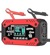 Battery Charger 10-Amp 12V/24V Smart Trickle Charger for Car - Battery Maintainer Trickle Charger...