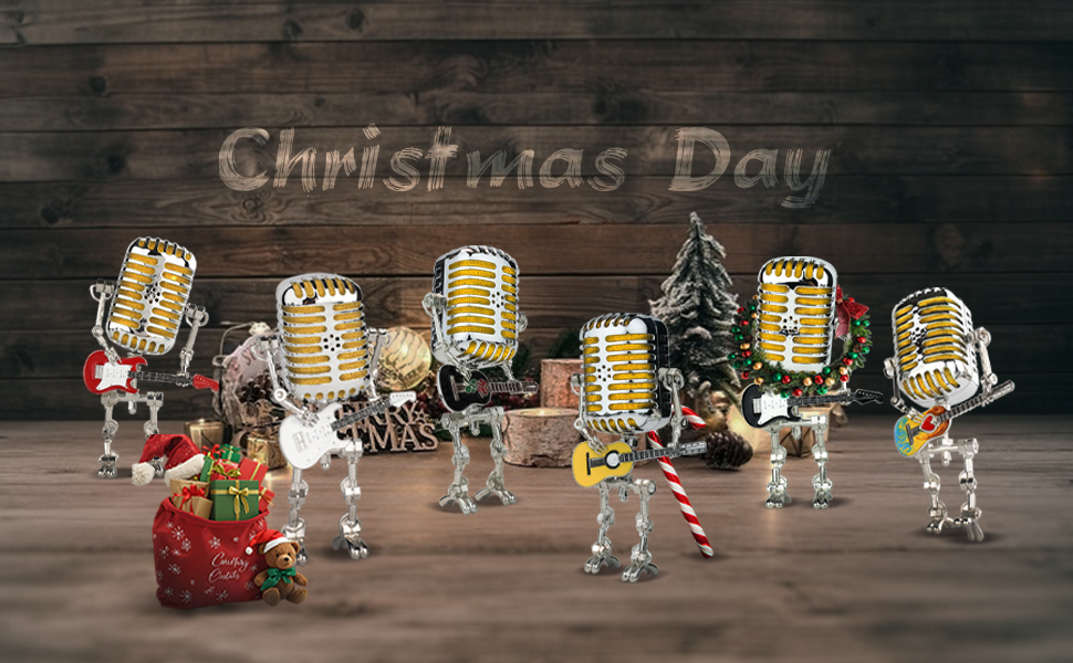 Vintage Microphone Robot Lamps