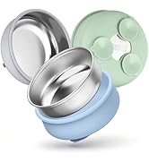 HaWare Baby Bowls with Suction, Stainless Steel Toddler Bowl with Removable Silicone Sleeve, Non-...