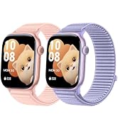 sylacor Sport Loop Bands Compatible with Kids Apple Watch Band, Soft Breathable Nylon Strap for G...