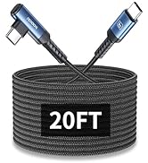 toocki 20FT Right Angle USB C Cable, 60W Extra Long Charging Cord Nylon Braided USB C Charger Cab...