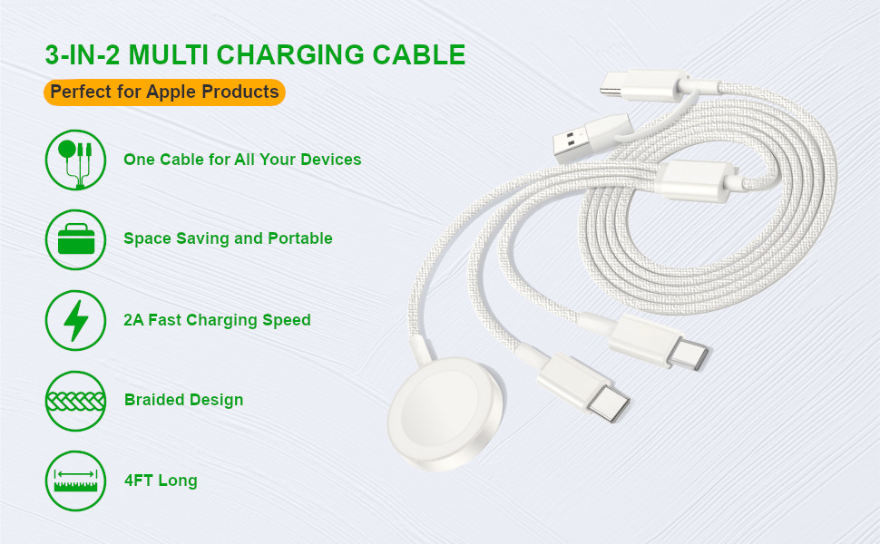 3-in-2 Multi Charging Cable