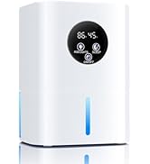Portable Dehumidifier for Bedroom, 37 OZ Small Quiet Dehumidifiers with Auto Shut Off, Sleep Mode...