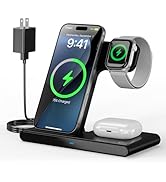 Foldable Wireless Charger Stand 3in1: Compact Qi Charging Station for iPhone 17 16 Pro Max 16e 15...