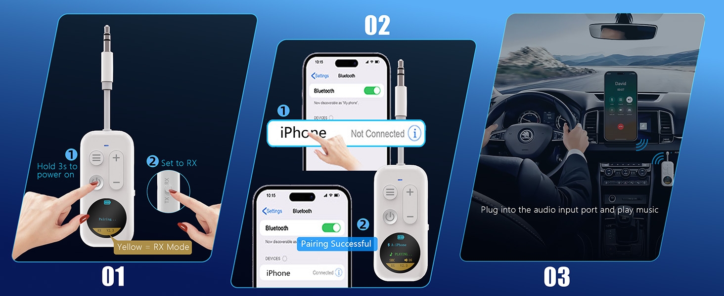 bluetooth adapter with screen