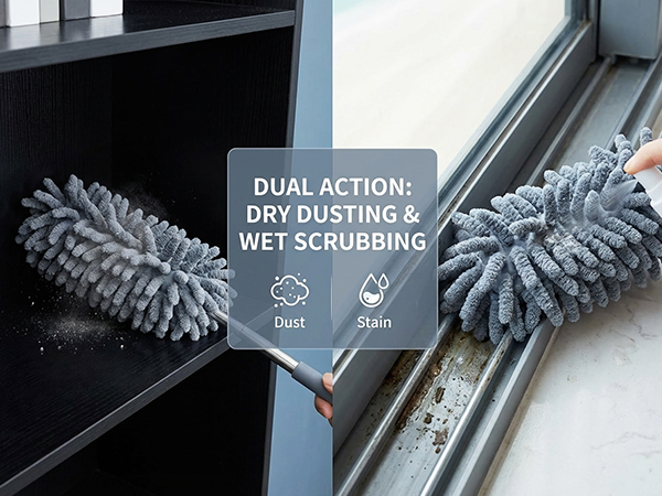 2 Gray chenille dusters 8