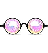 GloFX Black Kaleidoscope Glasses- Rainbow Rave Prism Diffraction