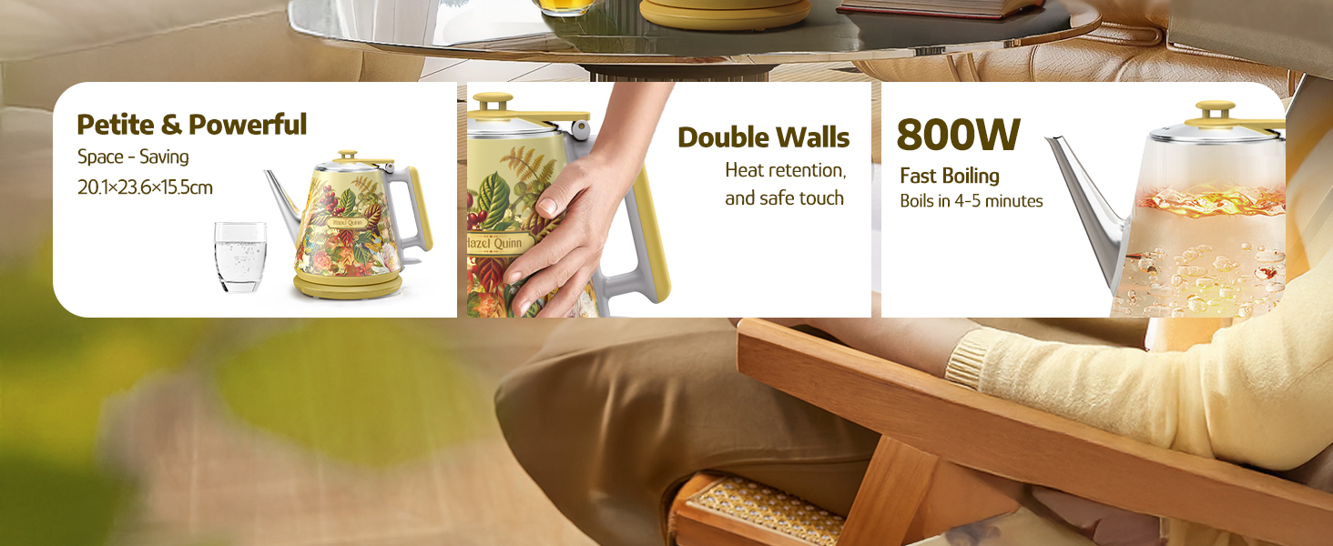 Hazel Quinn 1L Small Electric Kettle