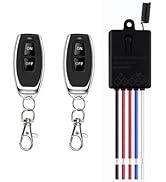 Wireless Relay Switch 12V, 2 Way Mini Wireless Switch, DC3.6V/5V/12V/24V 20A Relay, RF Remote Con...