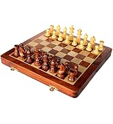 Nature’s Own Wooden Chess Board Set Game for Kids and Adults, Hand Crafted Pawns,10" Folding Boar...