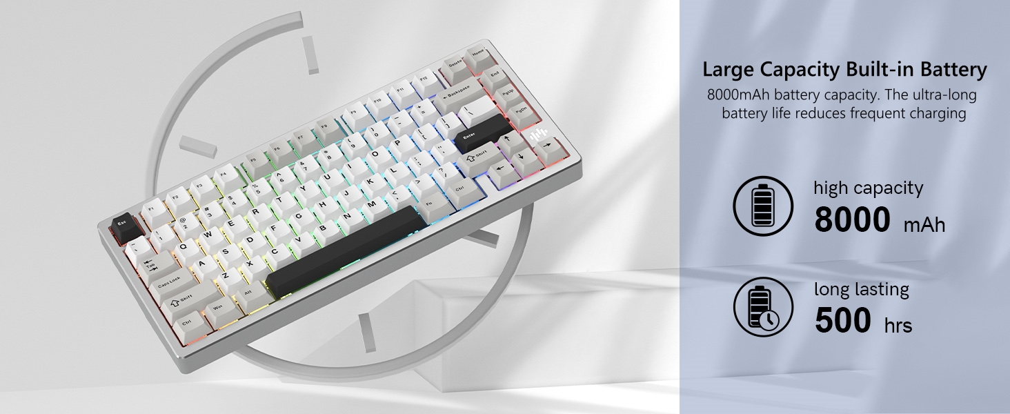 Gaming keyboard Wireless keyboard 75% wireless keyboard keyboard white keyboard rgb 75% keyboard