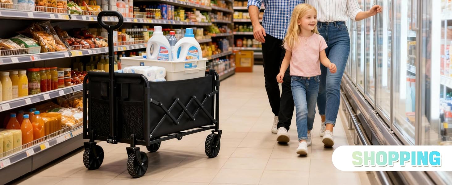 Collapsible Wagon Cart with Wheels Foldable