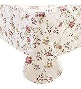 Heavy Duty Vinyl Tablecloth with Flannel Backing Waterproof Oil-Proof PVC Table Cloth Stain-Resis...