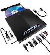 External CD DVD Drive for Laptop,Portable DVD Player for Laptop,USB 3.0 CD Burner +/-RW CD ROM Ex...