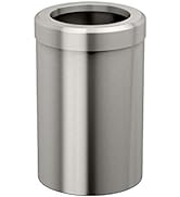 Gatco Modern Round Wastebasket, Satin Nickel- Stainless Steel Trash Can with Removable Lid, Leakp...